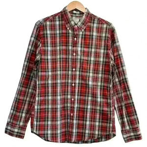 J.Crew Slim Plaid Button Down Stretch Secret Wash Green White Red Yellow Large